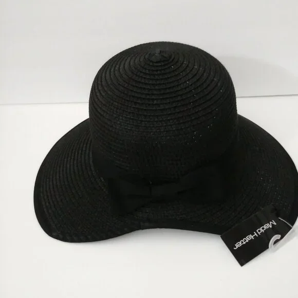 Madd Hatter Straw Black Hat - Picture 2 of 10